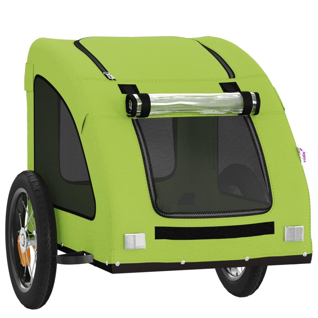 Muebles Decoración de Muebles Dormitorio Remolque de Bicicleta para Animales Verde Oxford y Hierro