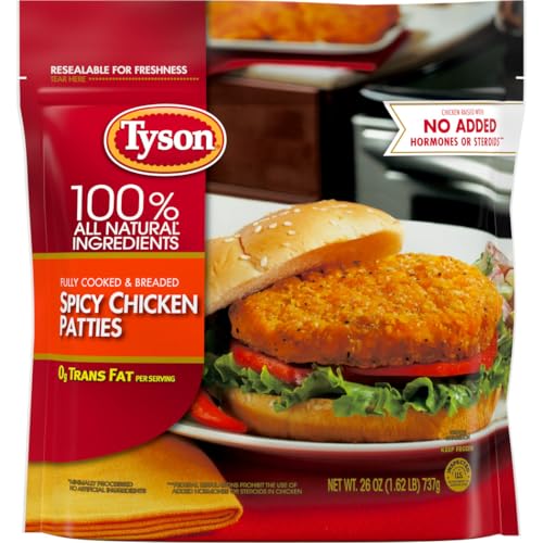 Tyson Fully Cooked Spicy Chicken Patties, 26 Oz. (Frozen)