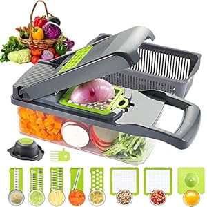 AOOF Luxe plantaardige chopper keuken cadeau | ui chopper en chopper | dunschiller, spiraalsnijmachine, eierafscheider…