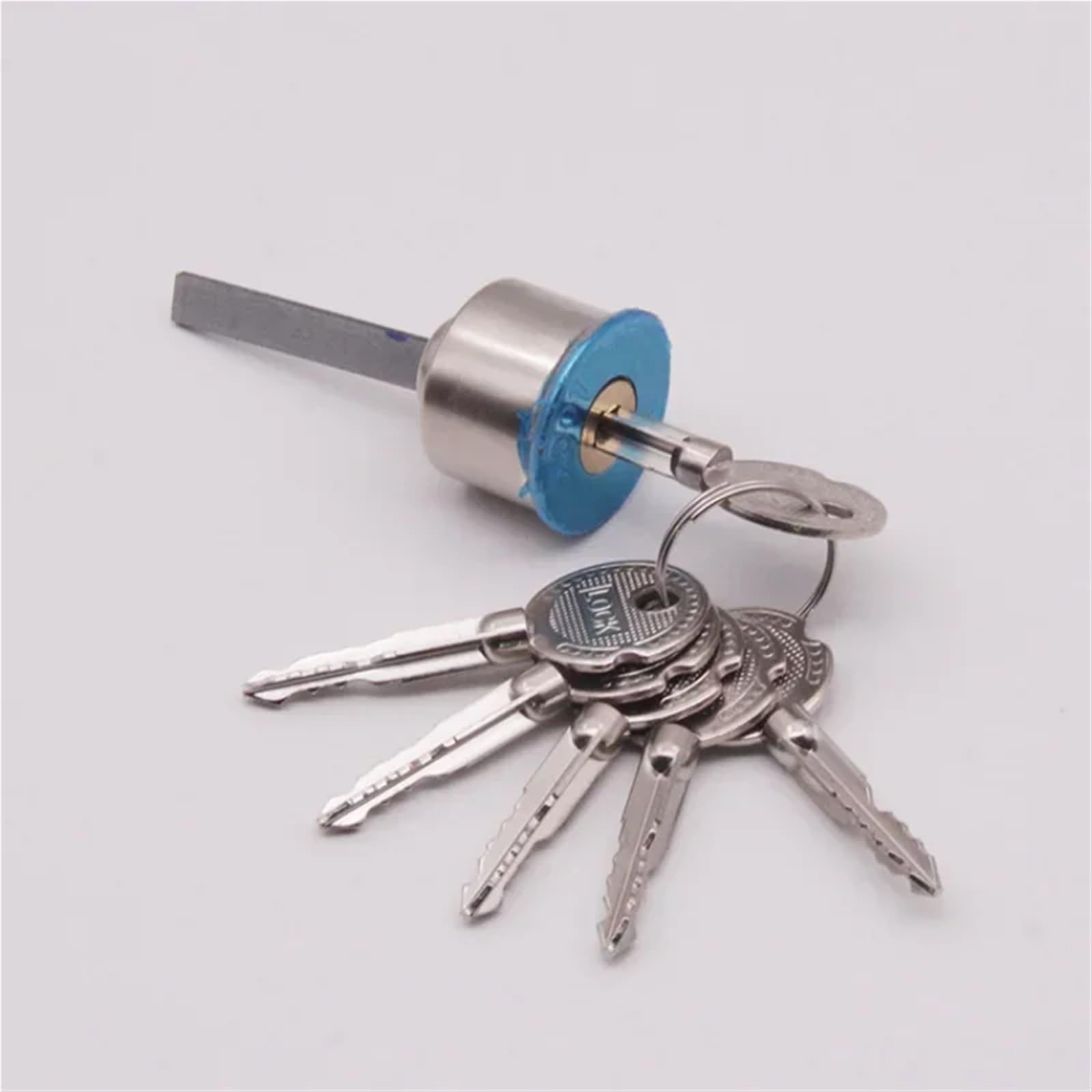 Cerraduras de puerta de hierro for exteriores, cerradura de seguridad universal, cerradura de puerta de madera con múltiples seguros y llaves, 1 unidad(Left open trim)