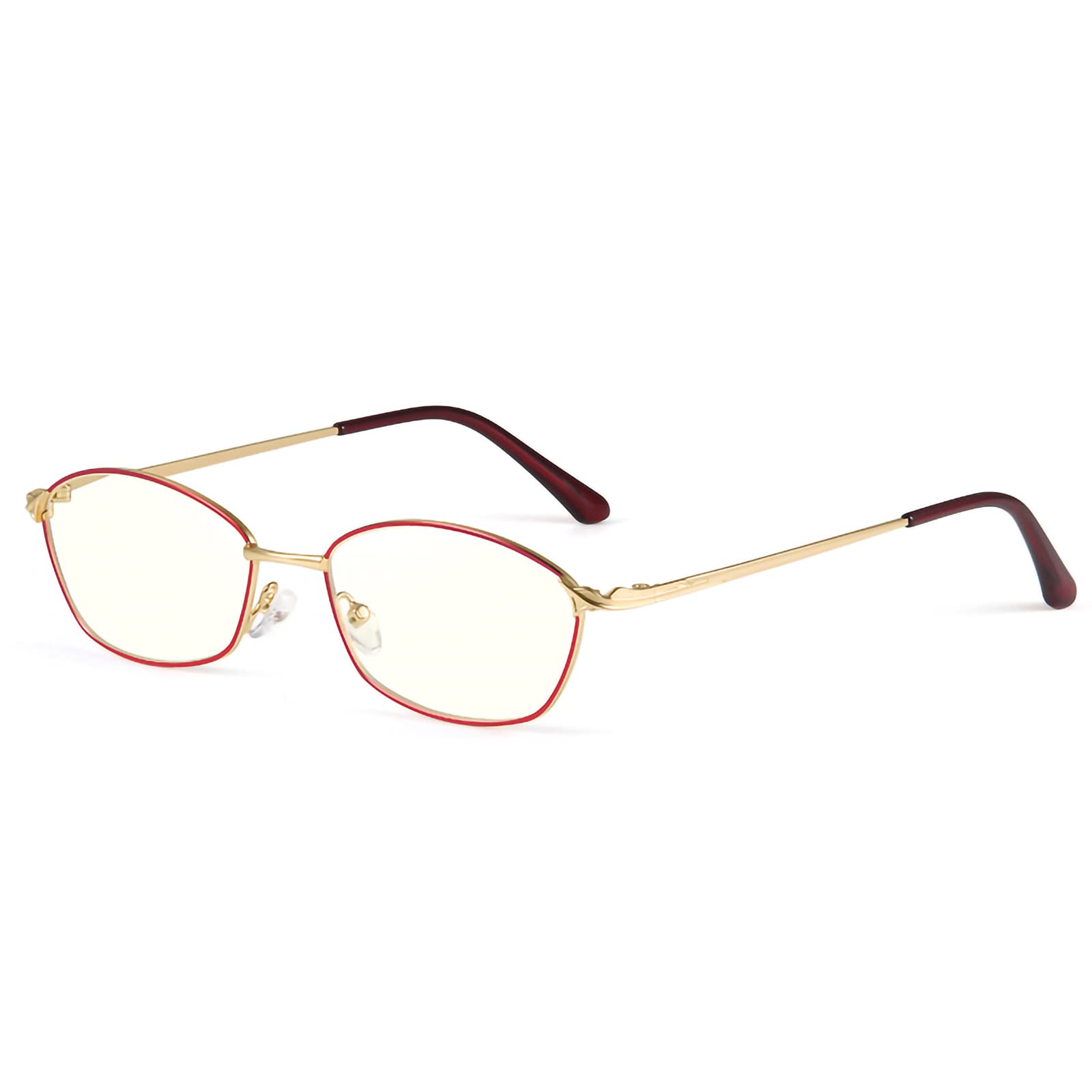 Lesebrille für Damen mit Anti-Blaulicht-Schutz, Computer-Vollrahmen, leichte Gaming-Lesebrille mit Blaulicht-Blockierung, Anti-Ermüdungs-Schutz, Gold, +2,50 (Gold 1)