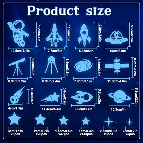 Adesivos de parede que brilham no escuro estrelas espaciais estrelas de teto que brilham no escuro a