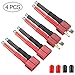 Produktbild Makerstack 4PCS Deans Style T-Stecker Buchse und Stecker mit 12AWG Silikondraht für RC Lipo Batteriekabel Drohne + 4PCS PVC Protect Cover