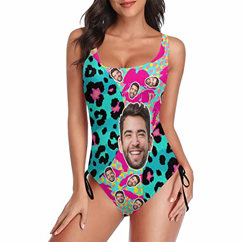Customized Womens Face One Piece Swimsuit Personalized Photo Bathing Suit Printing Swimwear