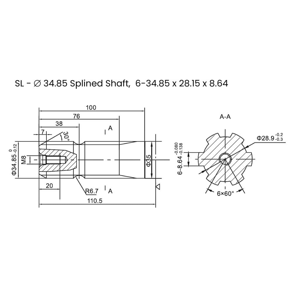 Hydraulikmotor 125,2 CC/REV P.T.O. Außenwelle 1 3/8"