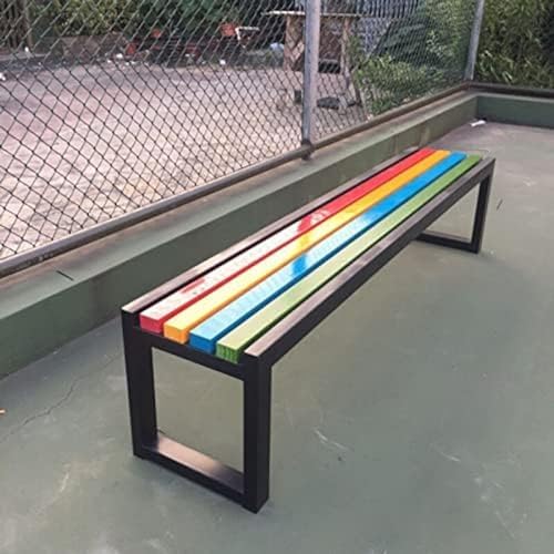 Heavy Duty Metal Garden Bench - Outdoor Patio Seating with Solid Wood Slats - Durable 2-4 Seater for Indoor & Outdoor Use - Stylish Cast Iron Design