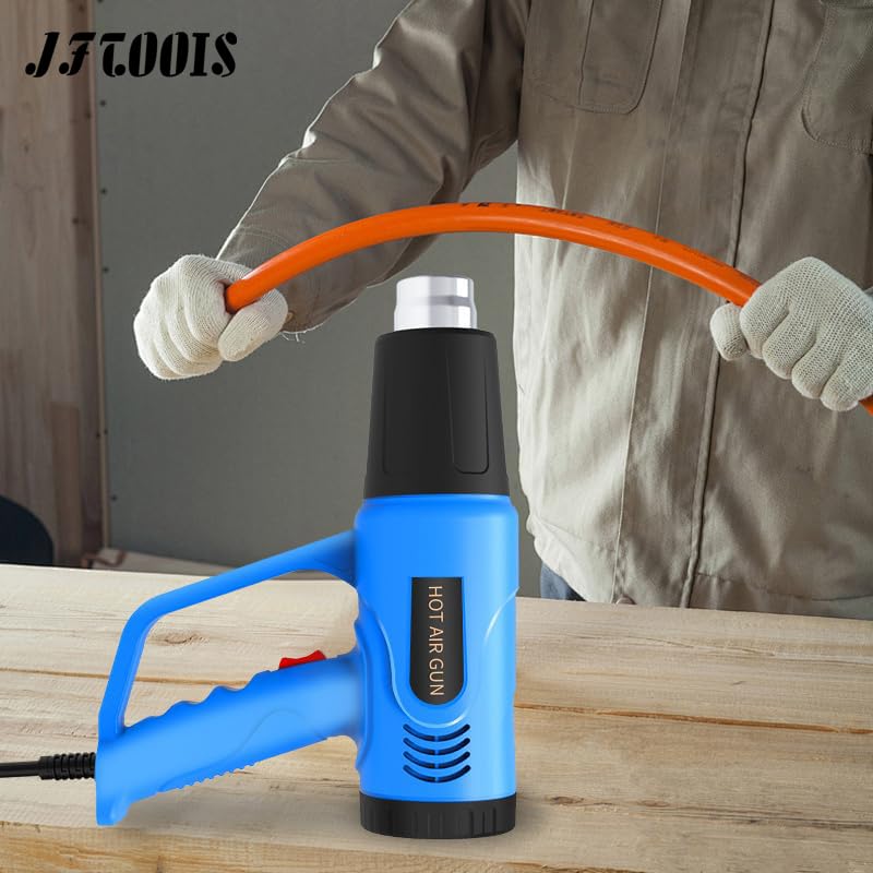 Heat Gun With 4 Nozzles For Shrink Tubing,1600W Hot Air Gun, Stepless Adjustment 122°F To 1202°F Dual Airflow, Compact Design, Wrap, Crafts,Resin