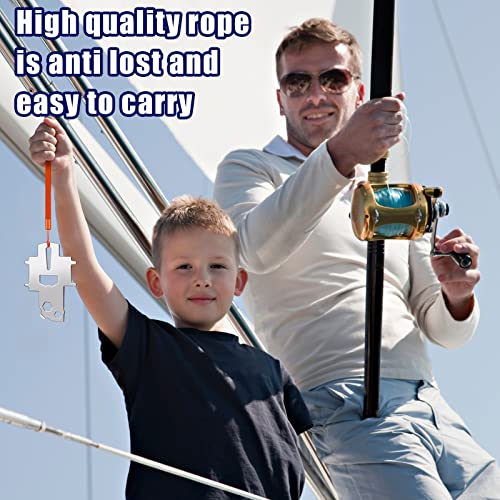 Loosh 3 Pieces Deck Plate Key Fill Plate Key Marine Fuel Key Stainless Steel Boat Gas Cap Key Tool With Wrist Lanyard Strap For Fuel Tank Water Waste Fill #TOP4