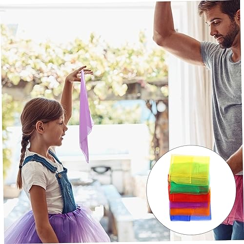 12pcs Boys and Girls Juggling Scarves Red Dance Scarf Headscarf Set for Performance Play3