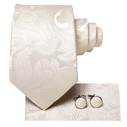 Image of Hi-Tie Mens 70inches Tie Set Extra Long Necktie for Men Cufflinks Handkerchief Big Tall Men Business Wedding