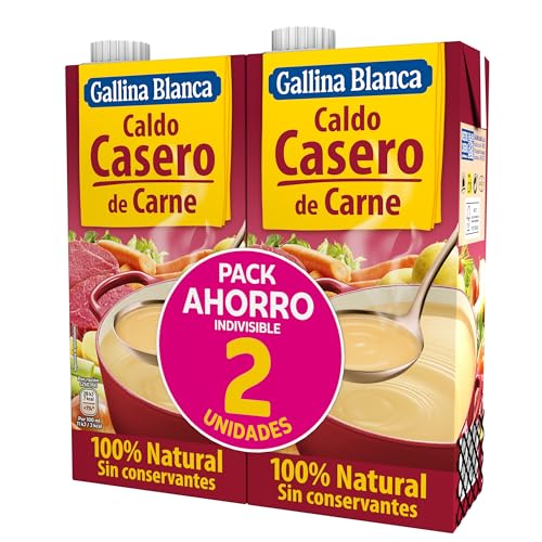 Gallina Blanca Caldo Casero de Carne, 2 x 1L