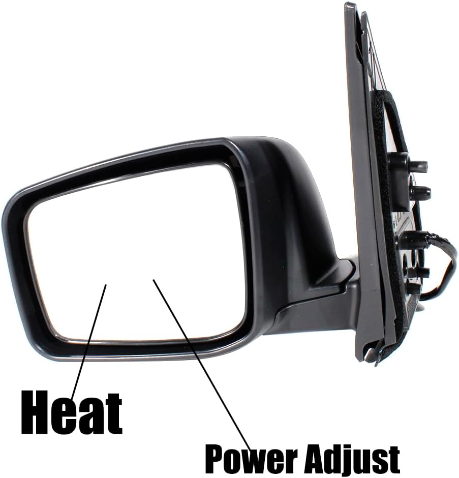 5 Pins Reverse Mirror Assembly Fit for Nissan X-Trail T32 2008 2009 2010 2011 2012 2013 Heated White Primer Rearview Mirror Assembly (Left Side)