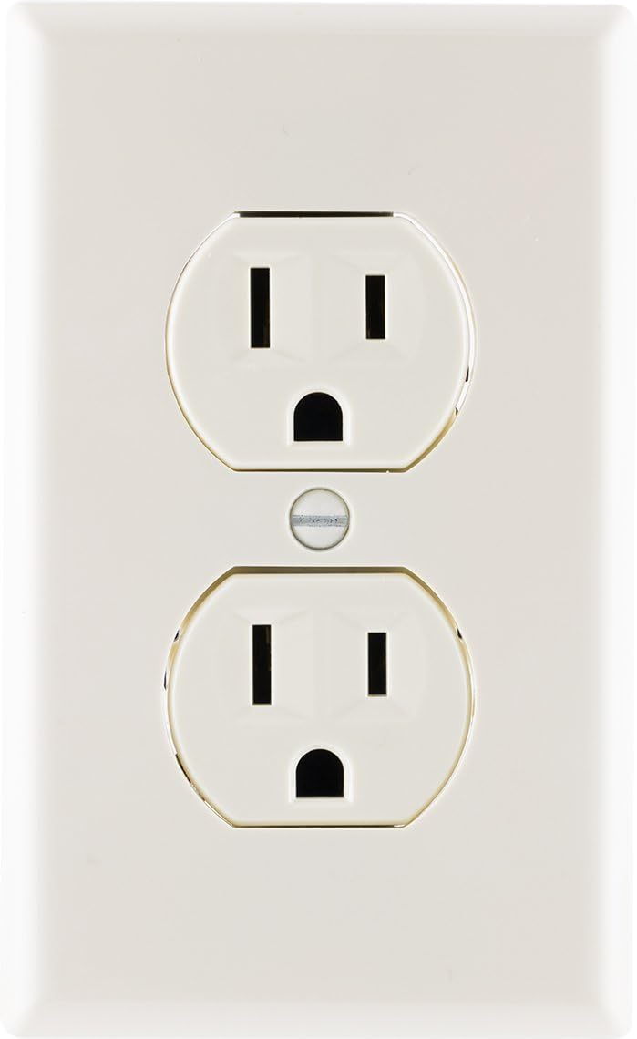 GE home electrical, Light Almond, GE Grounding Duplex Outlet, In Wall Receptacle, 3 Prong Electrical Socket, Easy Install, 15 Amp, UL Listed, 17814, Standard - - 