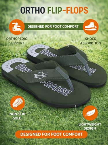 Image of Extra Soft Orthopaedic Comfort Slippers for Men | Anti-Skid, Arch Support, Doctor Recommended Flip Flops | Relax Footwear for Heel & Ankle Pain Relief