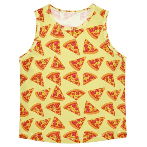 J JOYSAY Pepperoni Pizza Slice Yellow Boys Tank Top Sleeveless Muscle Shirts Quick Dry Kids T-Shirts 3-15T
