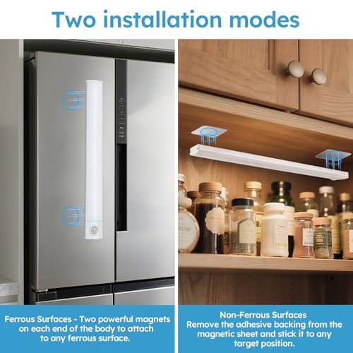 CNMTCCO Under Cabinet Kitchen Lights, 2Pcs 30cm Motion Sensor Lights Indoor Rechargeable, LED Cupboard Light 3 Colour Temperature, Magnetic Wireless Wardrobe Light for Kitchen,Bedroom,Closet,Stairs - Image 3