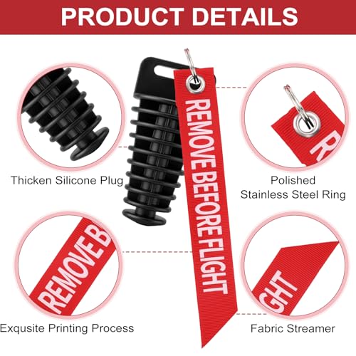 Image of Muffler Exhaust Wash Plug, Hoedia 2 Pack Wash Plugs with 2 Streamers, Fit most 2 Stroke 4 Stroke Motorcycle Bikes with Rubber Exhaust Silencer (1.08-1.85 Inch)