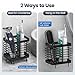 Luxspire Toothbrush Holders for Bathroom, Stainless Steel Electric Toothbrush Holder Wall Mounted, Shower Toothbrush Toothpaste Holder, Bathroom Organizer Essentials, 2 Slots, Black