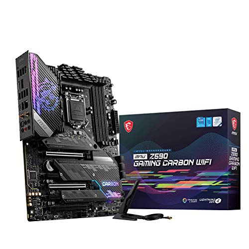 MSI-MPG-Z590-GAMING-CARBON-WIFI-Placa-Base-ATX-Soporta-Procesadores-Intel-Core-11th-Gen-LGA-1200-Mystic-Light-75A-VRM-DDR4-Boost-5333MHzOC-2-x-PCIe-40-x16-3-x-M2-Gen43-x4-Wi-Fi-6E