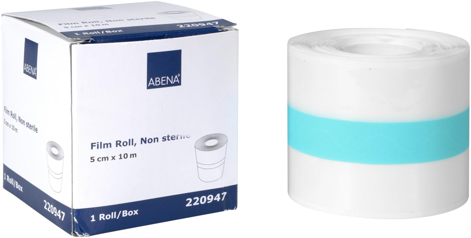ABENA Waterproof Film Bandage - 10m x 5cm Roll, Transparent, Latex-Free, Non-Sterile Wound Dressing