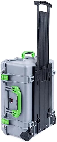 Funda Pelican Silver & Lime Green 1560. Vacío con ruedas., plateado, Estuche rígido