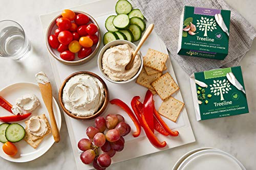 Treeline Cheese - Creamy Soft French-Style Cashew Cheese, Vegan Cheese Made With Plant-Based Ingredients (Best Sellers Mix- Sea Salt & Pepper, Scallion, Herb-Garlic, Plain Cream Cheese, 6 Oz, 8-Pack) #TOP2