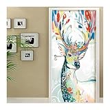 Intérieure Muraux Sticker Peintures Artistiques De Personnages, Autocollants De Porte Auto-adhésifs Amovibles, Papier Peint Design Décoration De Maison, Affiche Murale (Couleur : F, Taille : 77x200c