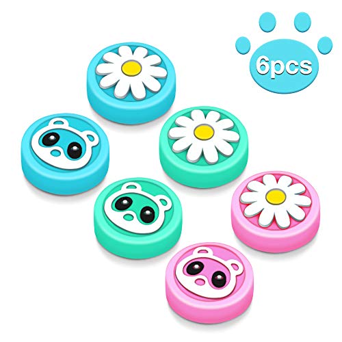 6amLifestyle 6PCS Silikon Joystick Grip Kappen Daumen Griff Kappen Thumb Stick Grip Schutz Abdeckung Thumbstick Analog Stick Kappen Daumenkappen für Nintendo Switch & Lite Joystick