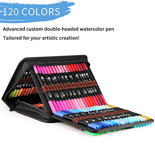 Inoranges Dual Tips Colored Pens, 120 Colored Drawing Marker With Fine Point & Brush Tip, Unique Colors For Bullet Journaling Writing Note Taking Calendar Coloring Art Office School Supplies #TOP4