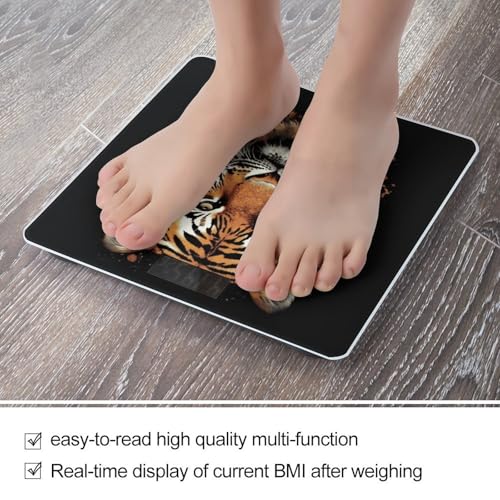 Báscula digital de vidrio templado con diseño Tiger Head miniatura 5