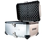 GPR Top Case Tech 800 MT Touring 2022/2023 e5 Top Case ALPI-Tech 55 LT Silver Carcasa Superior en Aluminio, Color Plateado con Placa específica incluida Capacidad 55 LT.