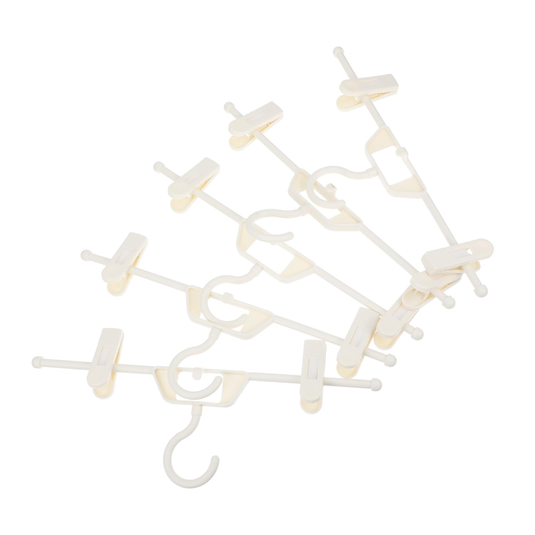 MUCKLILY 5 Pack of Plastic Pants Clip Hangers Anti-Slip Clamp for Jeans Pants Skirts Compact Drying Rack