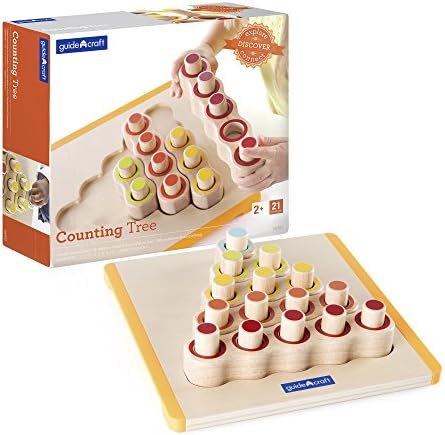 Guidecraft Counting Tree - Color Recognition and Purposeful Stacking Wooden Toddler Toy
