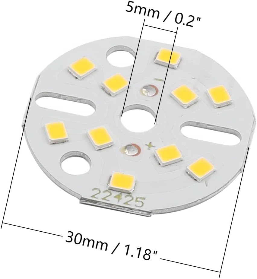 Othmro 5Pcs 1.22in Dia LED Chip Bulb Super Bright High Power 15-17V 3000K 2835 Aluminum LED Bulb Surface Mounted Device Light Beads Floodlight for Camper Light Bulb Home Reading Light Marine Lamps