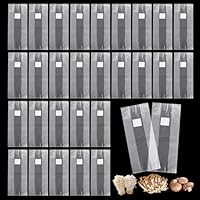 30 Stück Pilzzucht Beutel, 18 x 35 cm Pilzzuchtset mit Filter von 0,2 Mikron, Mushroom Spawn Grow Bag, Pilze Züchten Set für Shiitake-Pilze, champignons, Austernpilze, Körner Reißfest und Stark