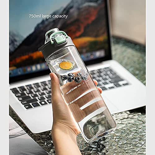 Waterfles Sportfles 750 ml Clear Plastic Water Flessen Pop Open Deksel Kruik Voor Camping Wandelen Travel Sports Outdoors Fles (Kleur: Groen) - Image 6