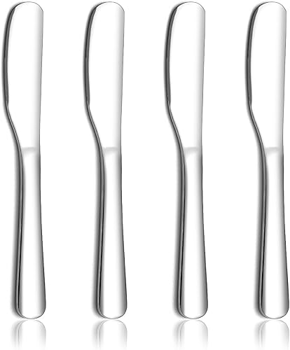 Homquen Cuchillo de mantequilla de acero inoxidable, esparcidor de mantequilla, cuchillos de mantequilla, cuchillo esparcidor de mantequilla para