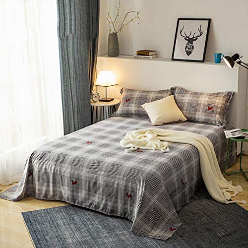 YB&GQ Extra Soft Printed Flat Sheet,Flannel Sheet Cozy Warm Flat Bed Sheet