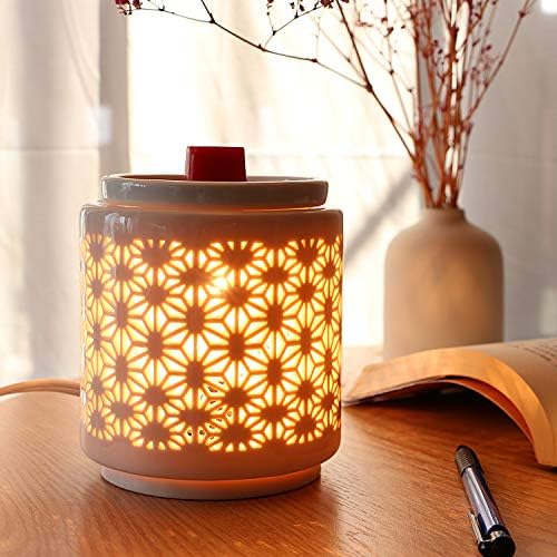 STAR MOON Wax Warmer for Scented Wax Melt, Electric Wax Warmer for Home Décor, Home Fragrance Diffuser, No Flame, Removable Dish, with One More Bulb (Peach Blossom)