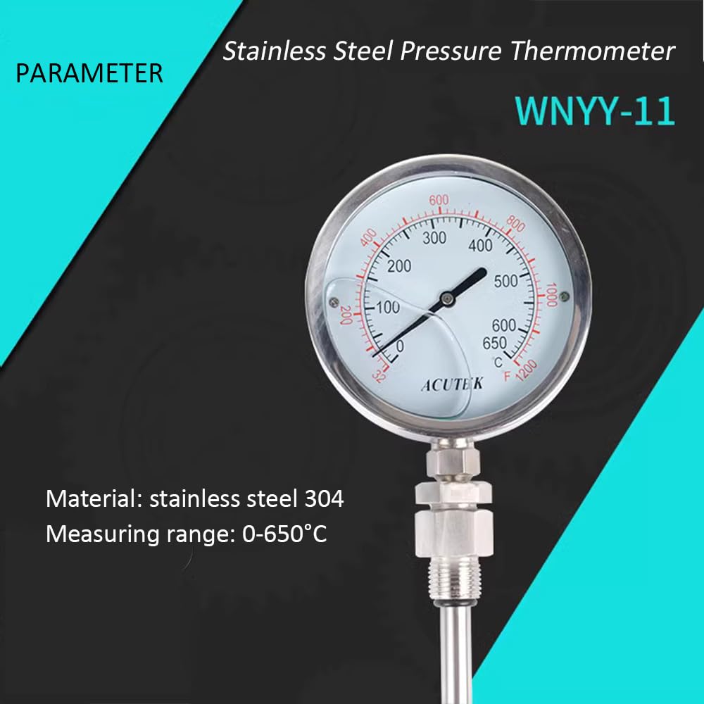 Termómetro de Escape Marino WNYY-11 0-650° C, para construcción Naval, Industria química,G3/4,Probe L100mm
