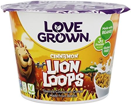 Love Grown Foods Cereal - Cups - Lion Loops - Case Of 12 - 1.1 Oz