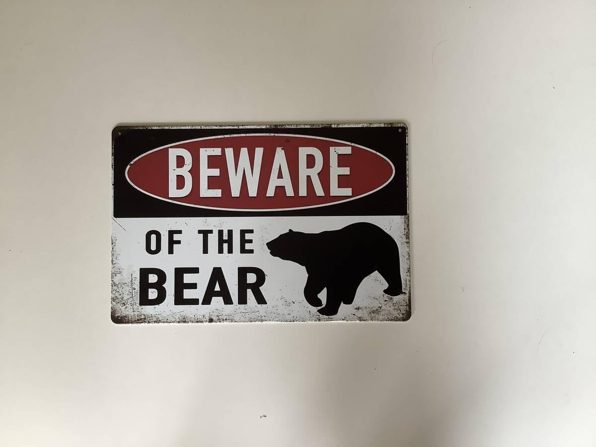 Amazon.co.jp: ブリキ看板 20×30㎝ BEWARE OF THE BEAR Danger 熊 注意