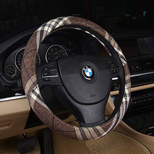 DuoDuoBling Boho Cloth Steering Wheel Cover for Women Men 2019 e46 (Coffee)