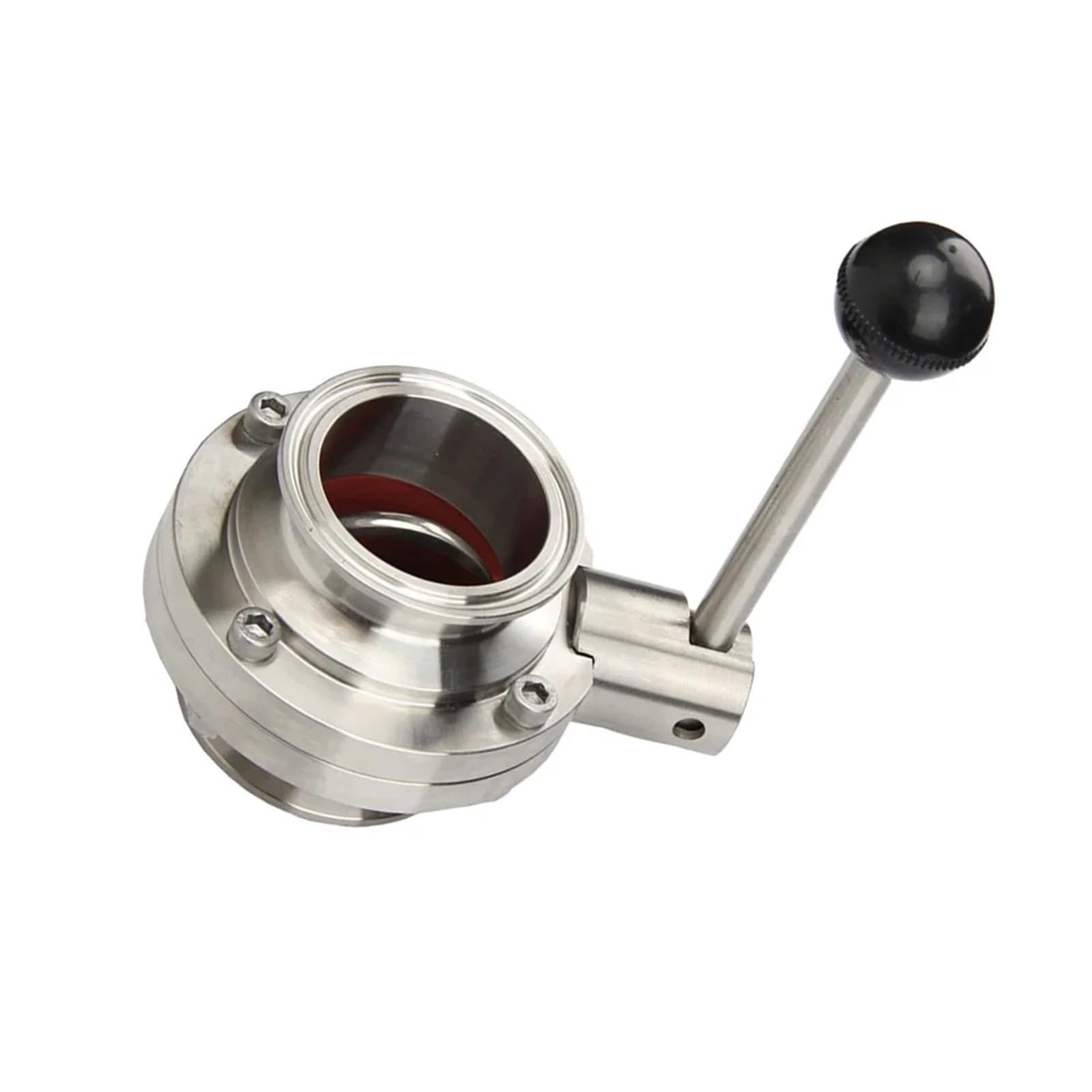 MXXDMOPD 1PCS 19mm/25mm/32mm/38mm SS304 Stainless Steel 1.5" Three-Clip Butterfly Valve(32mm-50.5)