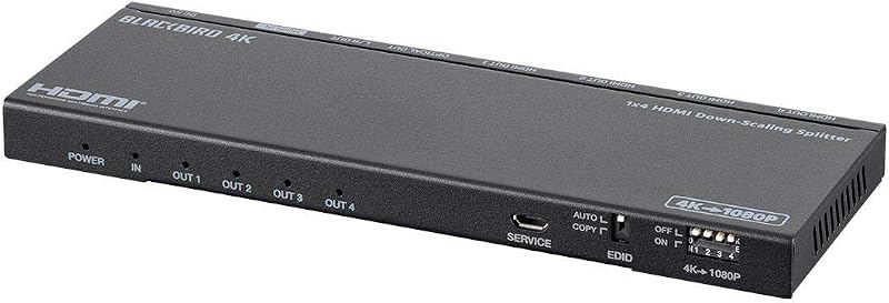 Monoprice 4K 1x4 HDMI Splitter - Supports HDMI 2.0, HDCP 2.2, 4K@60Hz, YCbCr 4:4:4, Downscaling - Blackbird Series
