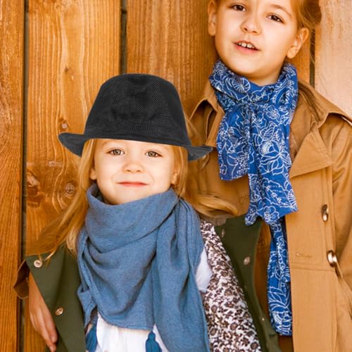 GALPADA 3pcs Black Felt Top Hat for Kids, Magician Hat，Costume, Coachman for Cosplay, Stage Performance Funny Party3