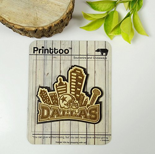 Wood Engraved Dallas Fridge Magnet Souvenir Gift #TOP2