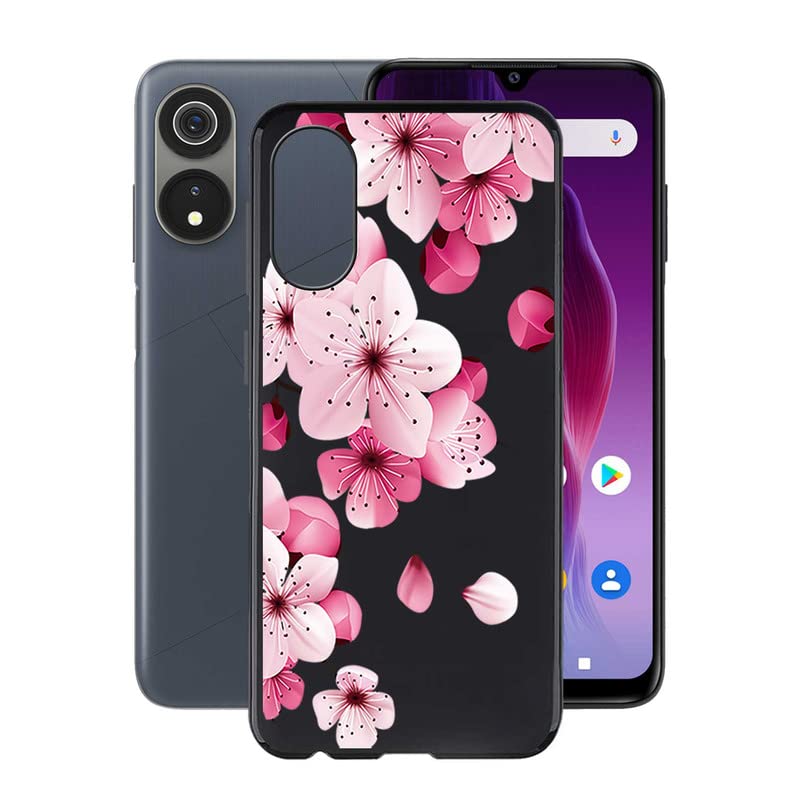 HGJTF Cover per Cubot P60 (6.52), Custodia per Telefono Antiurto in Morbido Silicone Nero, Ultra Sottile TPU Bumper Protettiva Case per Cubot P60 - Fiore di pesco