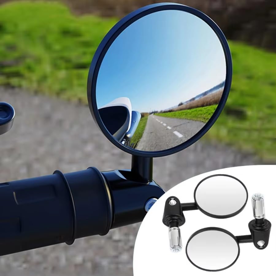 Espejo retrovisor para moto con ajuste giratorio anticaídas para manillares 2