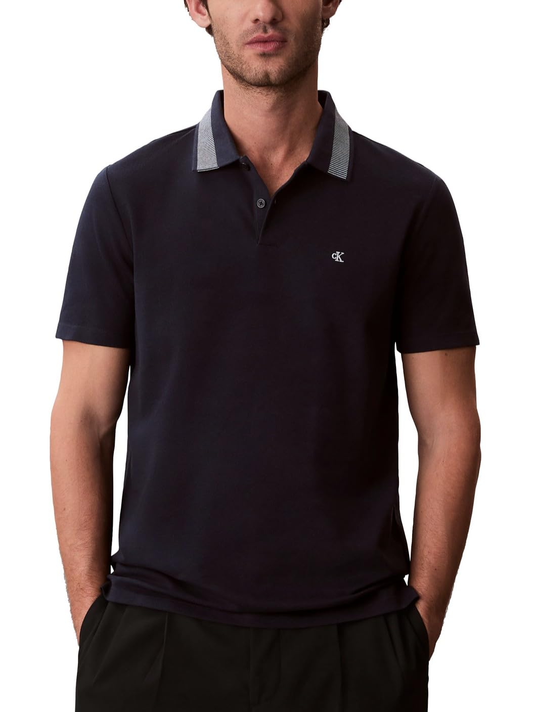 Men's Jacquard Pointed Collar Polo